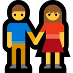 woman and man holding hands for Microsoft platform