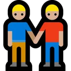 men holding hands: medium-light skin tone untuk platform Microsoft