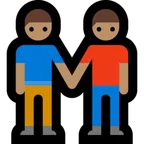 men holding hands: medium skin tone untuk platform Microsoft