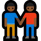 men holding hands: medium-dark skin tone untuk platform Microsoft