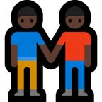 men holding hands: dark skin tone per la piattaforma Microsoft