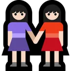 women holding hands: light skin tone لمنصة Microsoft