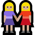 women holding hands: medium-light skin tone per la piattaforma Microsoft