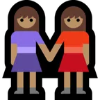 women holding hands: medium skin tone untuk platform Microsoft