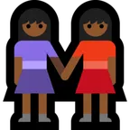 women holding hands: medium-dark skin tone สำหรับแพลตฟอร์ม Microsoft