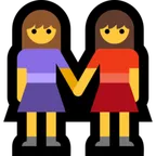 women holding hands til Microsoft platform
