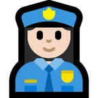 woman police officer: light skin tone for Microsoft platform