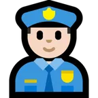 police officer: light skin tone สำหรับแพลตฟอร์ม Microsoft