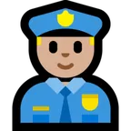 police officer: medium-light skin tone per la piattaforma Microsoft