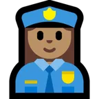woman police officer: medium skin tone til Microsoft platform