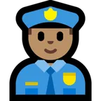 man police officer: medium skin tone per la piattaforma Microsoft