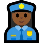 Microsoft platformu için woman police officer: medium-dark skin tone