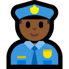 police officer: medium-dark skin tone สำหรับแพลตฟอร์ม Microsoft