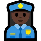Microsoft platformu için woman police officer: dark skin tone