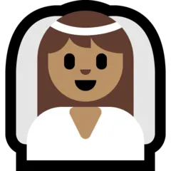 woman with veil: medium skin tone til Microsoft platform