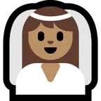 person with veil: medium skin tone สำหรับแพลตฟอร์ม Microsoft