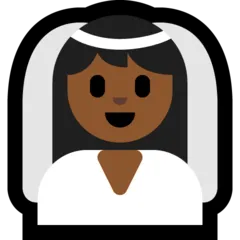 woman with veil: medium-dark skin tone para a plataforma Microsoft