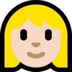 woman: light skin tone, blond hair für Microsoft Plattform