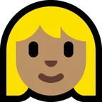woman: medium skin tone, blond hair สำหรับแพลตฟอร์ม Microsoft