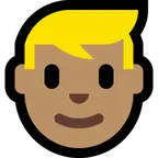 man: medium skin tone, blond hair per la piattaforma Microsoft