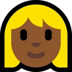 woman: medium-dark skin tone, blond hair untuk platform Microsoft