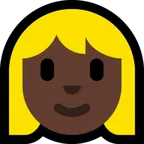 woman: dark skin tone, blond hair per la piattaforma Microsoft