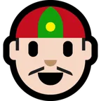 person with skullcap: light skin tone untuk platform Microsoft