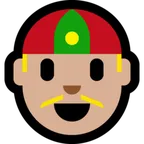 person with skullcap: medium-light skin tone pentru platforma Microsoft