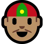 Microsoft 플랫폼을 위한 person with skullcap: medium skin tone