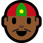 person with skullcap: medium-dark skin tone untuk platform Microsoft