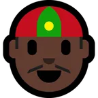 Microsoft dla platformy person with skullcap: dark skin tone