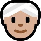 woman wearing turban: medium-light skin tone for Microsoft platform