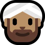 person wearing turban: medium skin tone สำหรับแพลตฟอร์ม Microsoft