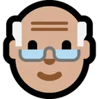 Microsoft 플랫폼을 위한 old man: medium-light skin tone