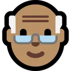 Microsoftプラットフォームのold man: medium skin tone