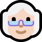 old woman: light skin tone per la piattaforma Microsoft