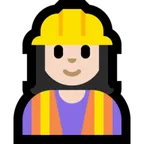woman construction worker: light skin tone für Microsoft Plattform