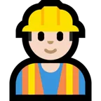 construction worker: light skin tone สำหรับแพลตฟอร์ม Microsoft