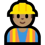Microsoftプラットフォームのconstruction worker: medium skin tone