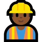 construction worker: medium-dark skin tone สำหรับแพลตฟอร์ม Microsoft