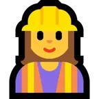 woman construction worker untuk platform Microsoft
