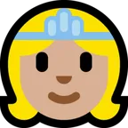 princess: medium-light skin tone สำหรับแพลตฟอร์ม Microsoft