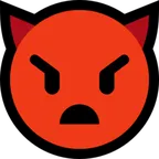angry face with horns لمنصة Microsoft