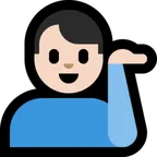 Microsoft 플랫폼을 위한 man tipping hand: light skin tone