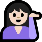 person tipping hand: light skin tone สำหรับแพลตฟอร์ม Microsoft