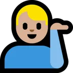 Microsoft platformu için man tipping hand: medium-light skin tone