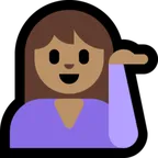woman tipping hand: medium skin tone สำหรับแพลตฟอร์ม Microsoft