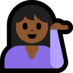 person tipping hand: medium-dark skin tone untuk platform Microsoft