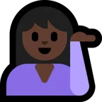woman tipping hand: dark skin tone für Microsoft Plattform