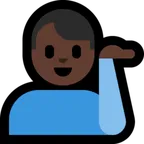 man tipping hand: dark skin tone pentru platforma Microsoft